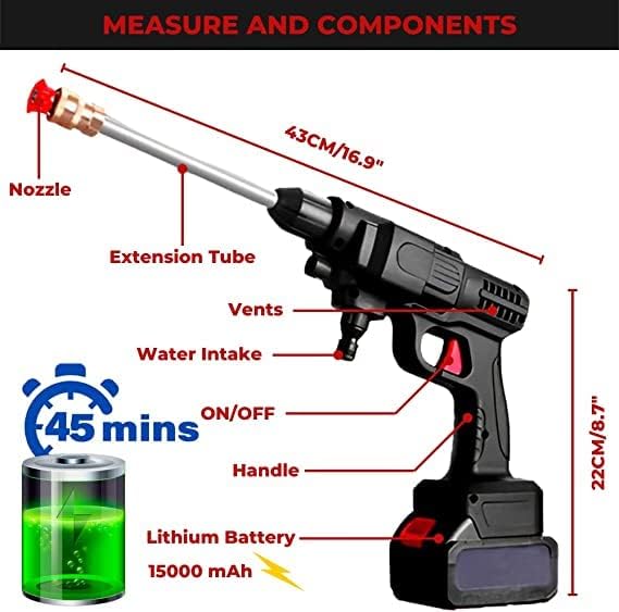 Cordless car wash gun