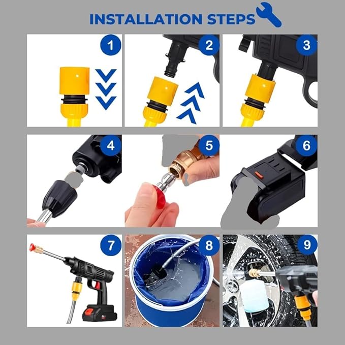 Cordless car wash gun