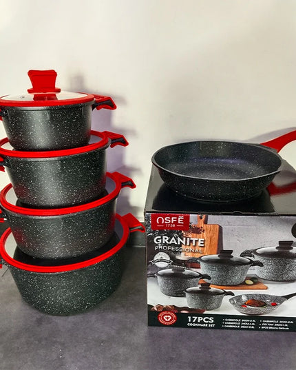 أوسفي يو إم سي طقم أواني طهي من الرخام 17 قطعة