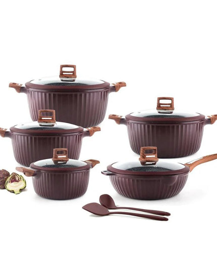 اوسفي طقم قدور طهي جرانيت غير لاصقة 12 قطعة