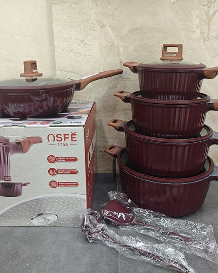 اوسفي طقم قدور طهي جرانيت غير لاصقة 12 قطعة