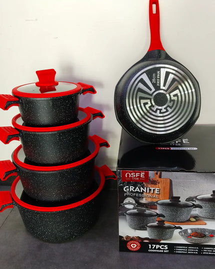 أوسفي يو إم سي طقم أواني طهي من الرخام 17 قطعة