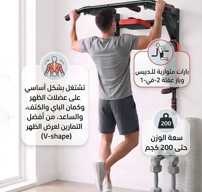 3-in-1 Wall Pull-Up Bar
