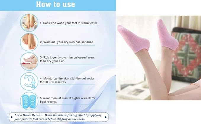 Moisturizing silicone socks for feet 