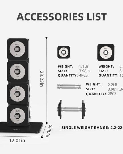 مجموعة دامبل متغيرة وزن 20كيلو لون اسود D200
