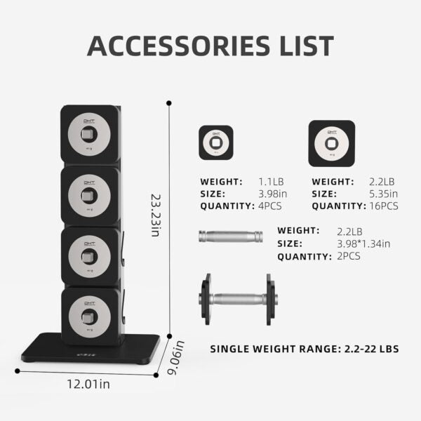 مجموعة دامبل متغيرة وزن 20كيلو لون اسود D200
