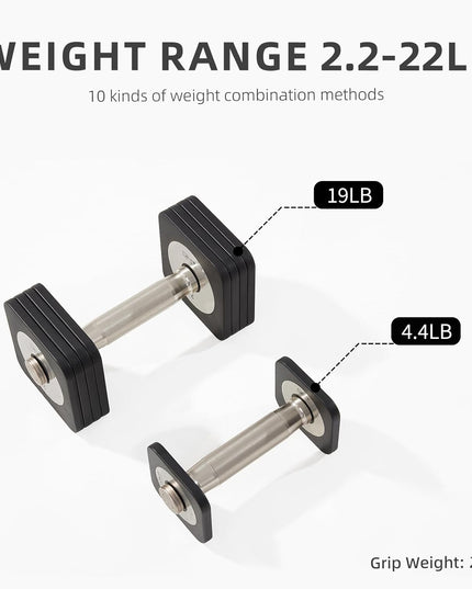 مجموعة دامبل متغيرة وزن 20كيلو لون اسود D200