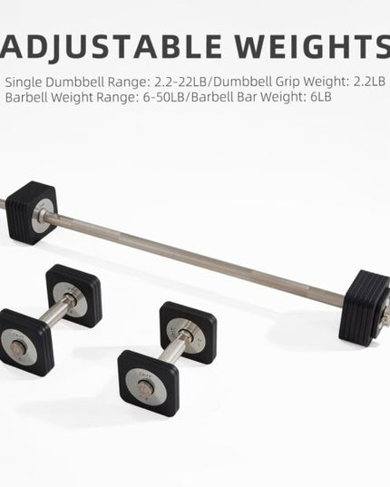 مجموعة دامبل مع بار متغير وزن 25كيلو لون اسودD600