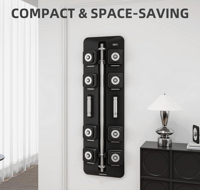 مجموعة دامبل مع بار متغير وزن 25كيلو لون اسودD600