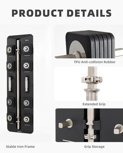 مجموعة دامبل مع بار متغير وزن 25كيلو لون اسودD600