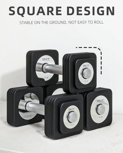 مجموعة دامبل مع بار متغير وزن 25كيلو لون اسودD600