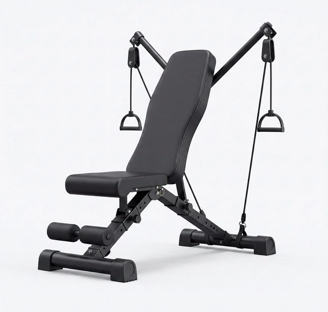 Adjustable Bench with Resistance Bands